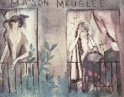 Marie Laurencin The housr having furniture oil on canvas